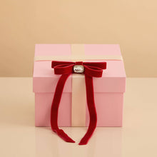 Load image into Gallery viewer, Holiday Velvet & Gemstone Bow Hair Clip