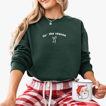 Load image into Gallery viewer, Embroidered Christmas Sweatshirt – &quot;Tis the Season” with Bow
