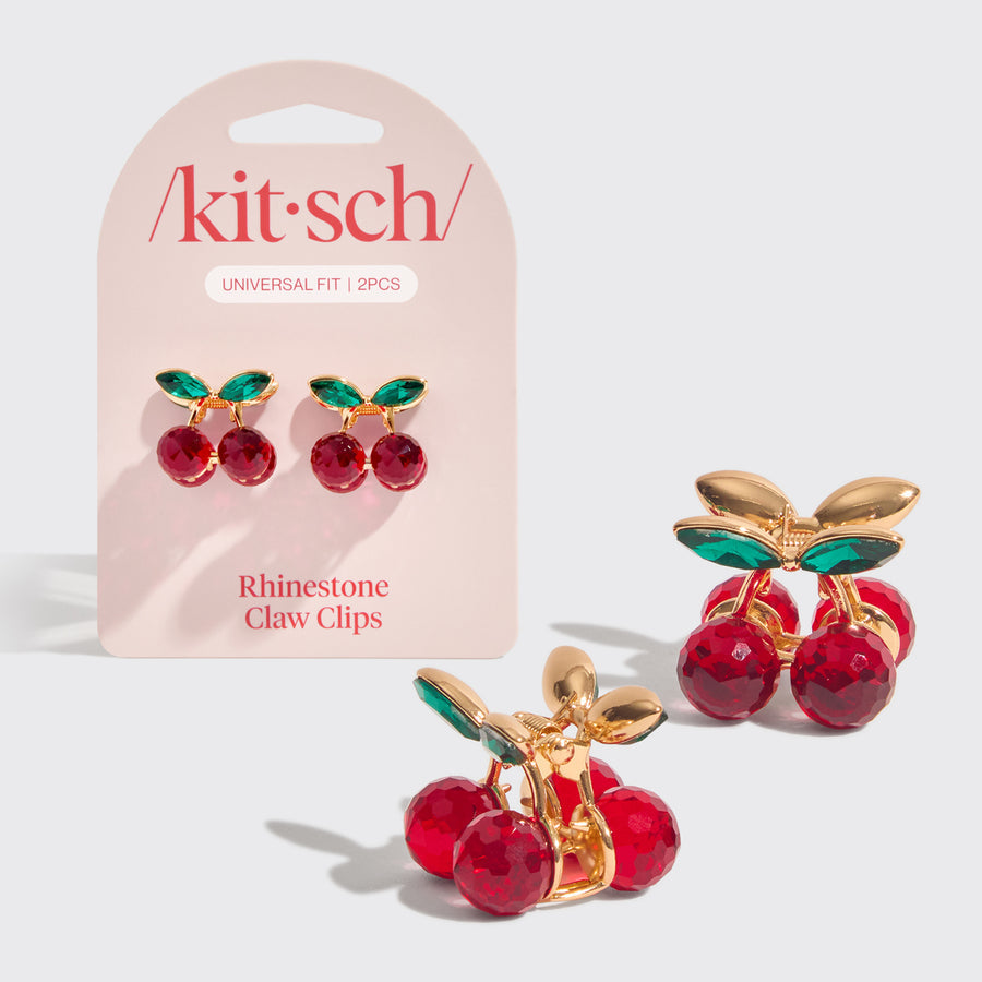 Cherry Rhinestone Claw Clips | 2pc Set - Mini